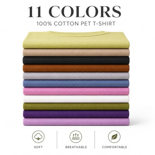 Ribbed Dog T Shirt Cotton Knitted Dog Sweaters for All Season Pet T (2XL (for Medium Large Dog) / Purple)