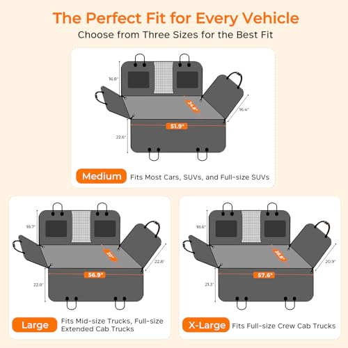 Back Seat Extender for Dogs (Black and Light Grey / M - Cars / Full Size SUVs)