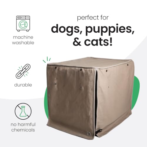 Tan Dog Crate Cover (Wild Horses / 42.0"L x 28.0"W x 31.0"H)