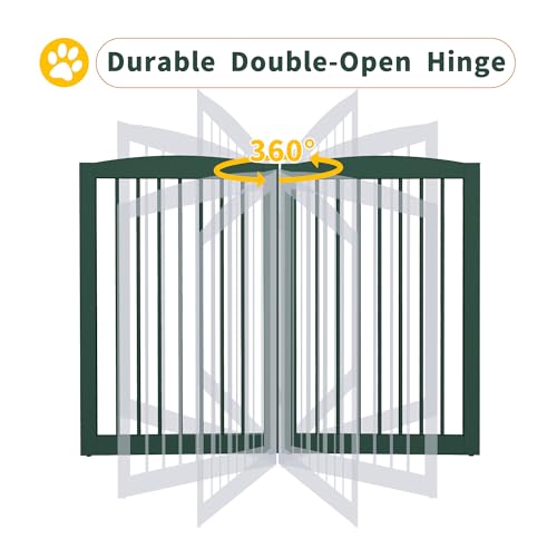 Freestanding Pet Gate for Dogs (32" Height-6 Panel / Green)