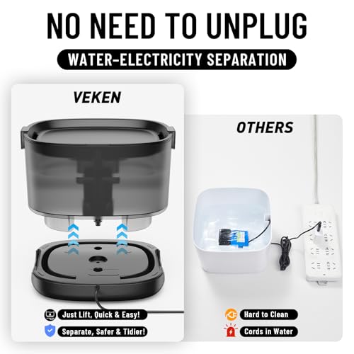 85oz 2.5L Cat Water Fountain with Detachable Tank (Black)