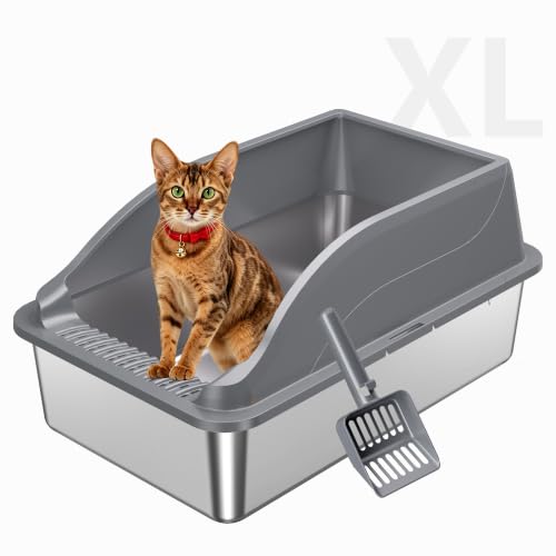 Stainless Steel Litter Box (Dark Grey XL)