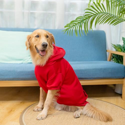 Dog Hoodie for Large Medium Small Dogs (Red / XX-Large)