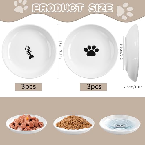 6 Pack Cat Food Bowl (White-A)