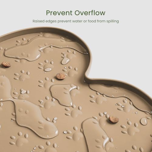 Dog Food Mat Anti (19.4" x 9.8"-2PCS / Khaki)