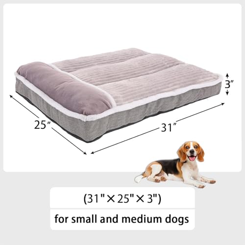 Dog Bed for Large Dogs (Gray / Medium:(31"L x 25"W x 3"Th))