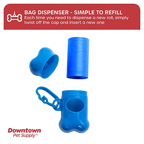 Poop Bags for Dogs with Dispenser (180 Count (Pack of 1) / Blue)