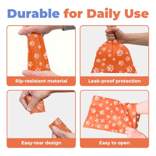 Poop Bags for Dogs (Orange / 240 Bags)