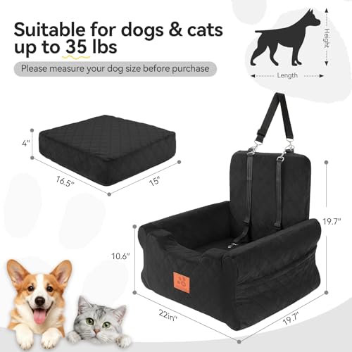 Dog Car Seat for Small Medium Dogs (Black)