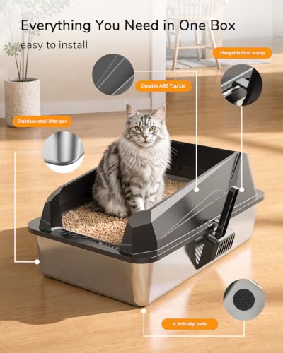 XL Cat Litter Box (Dark Gray)