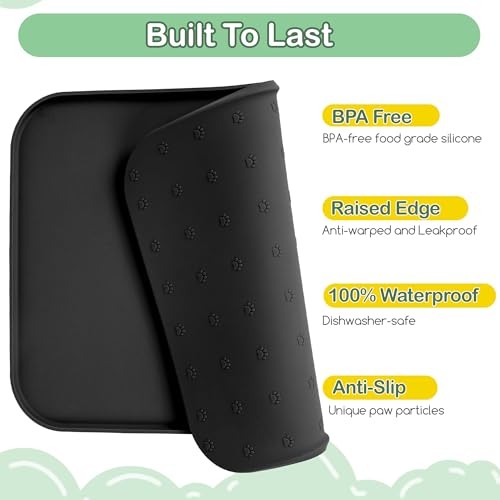 Waterproof Silicone Pet Feeding Mat (Black)