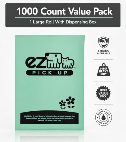 1000 Pet Waste Disposal Dog Poop Bags (1000 Count (Pack of 1))