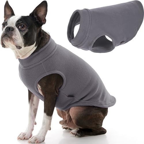 Stretch Fleece Vest Dog Sweater (X-Large Length (16.5") / Gray)