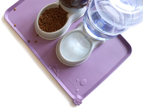 Large High Sided Silicone Pet Food Tray (24" x 16" / Amethyst)