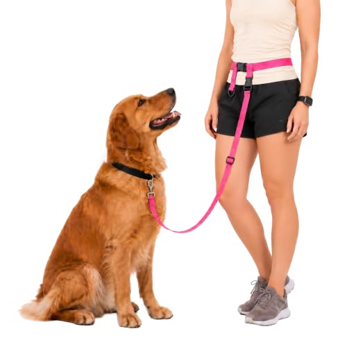 Hands Free Dog Leash (Regular Dog System (X-Large Belt (33"- 60" Waist)) / Pink)