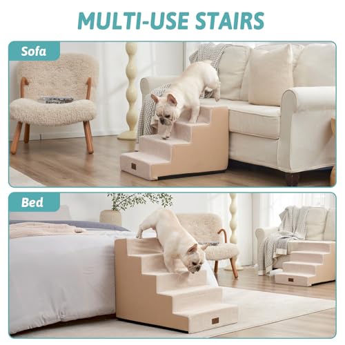 Dog Stairs for Small Dogs (Beige / 19.7x29.5x23.6 inch)