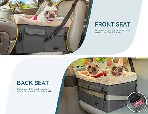Dog Car Seat for Medium Dogs or 2 Small Dogs (Medium / Deep Grey)