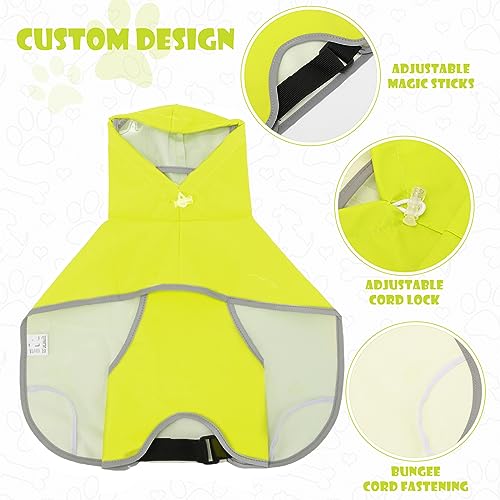Dog Raincoat for Medium Dogs (Large(Label Size:4XL) / Neon Green)
