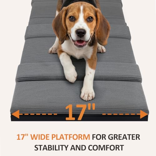 Dog Ramp for Bed & Couch (Large/48"L x 17"W x 16"-24"H)