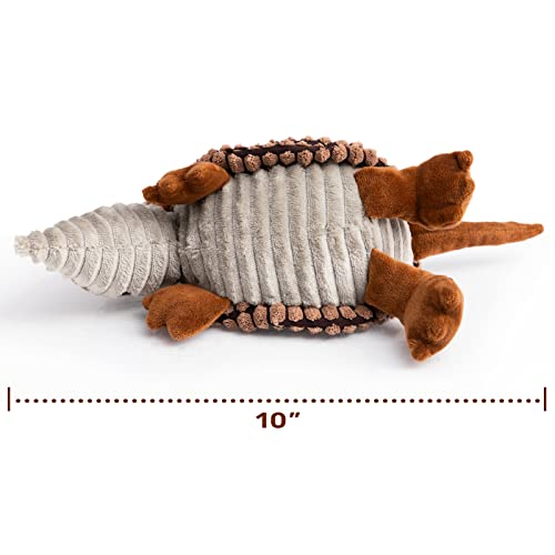Armadillo Squeaky Puppy Dog Toys for Small Medium Dogs (8 IN / Brown)