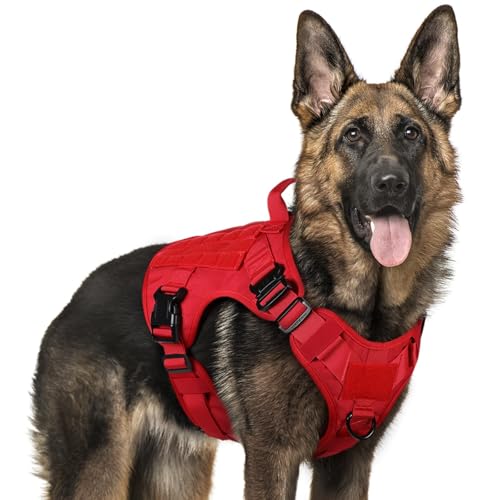 Tactical Dog Harness for Large (Red / X-Large)
