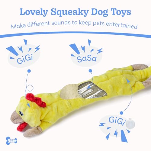 Dog Squeaky Toys Pack (Medium / Bubble Plush-Chicken)