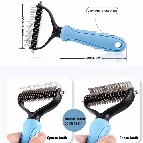 Long Tooth Undercoat Grooming Rake + Curved