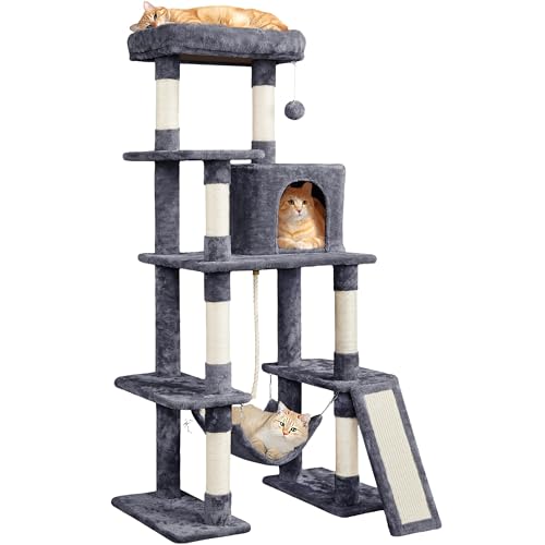 54in Cat Tree Tower for Large Cats (Dark Gray / 54in)