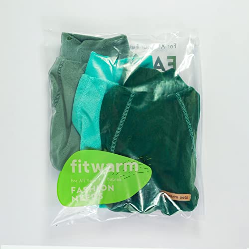 3 Pack Fleece Dog Sweater (X-Large / Dark Green-Aqua Green-Bean Green)