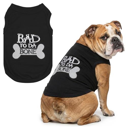 Dog Shirt 100% Cotton Shirts for Large Dogs (Extra Extra Extra Large / Bad to da Bone)