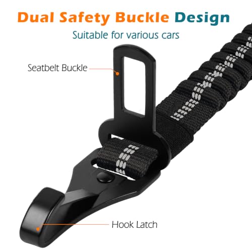 2 Pack Dog Seat Belt for Car (Black, Black / 2 Packs)