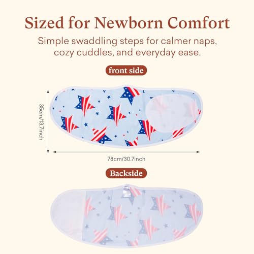 Adjustable Swaddle Wrap for Newborn (Usa Flag / Small)