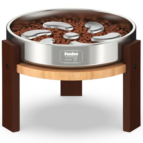 Elevated Dog Bowl Stand (7" Height 3Cups Slow Feeder)