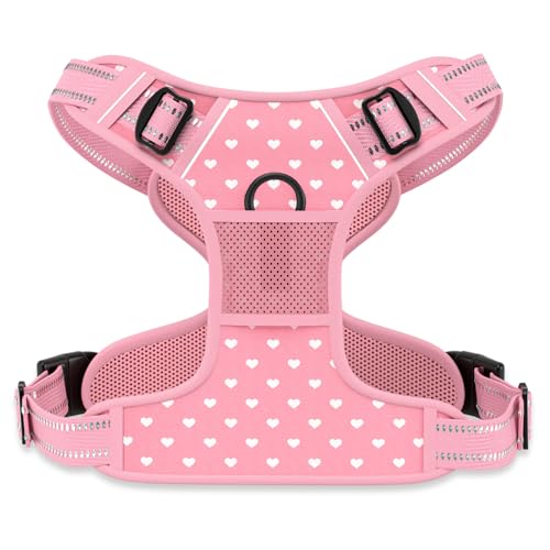 No Pull Dog Harness (Pink Hearts / Large)