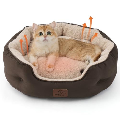 Self Warming Cat Bed (20"L x 19"W x 6"Th / Self Warming Brown)