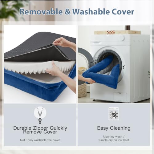 XXXL Big Large Orthopedic for Senior Dog Bed Comfy Sleeping (Blue / XXX-L (53x43x7.5in))