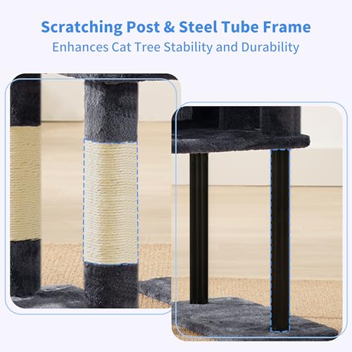 Cat Tree with Toy (49.2 inch / Smoky Gray)