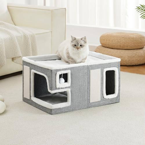 Large Cat Houses for Indoor Cats (Grey / X-Large)