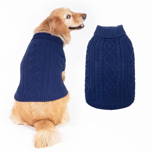 Dog Sweater for Medium Large Dogs (NavyBlue / Medium/Large)