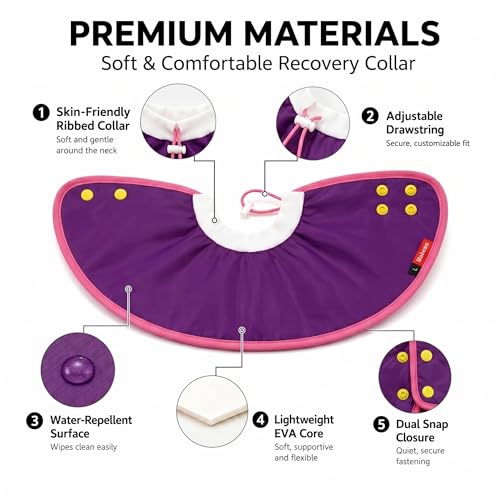 Soft Dog Cone Collar for Dogs & Cats (Purple / XS)