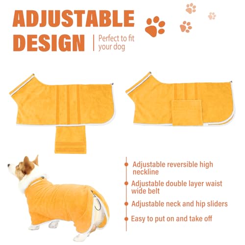 Dog Robe Fast Drying Towel (yellow / Small)
