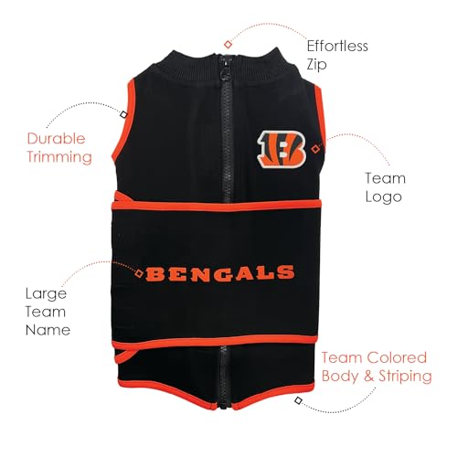 NFL Cincinnati Bengals Dog Anxiety Shirt Calming Soothing Solution Vest (CINCINNATI BENGALS / Small)