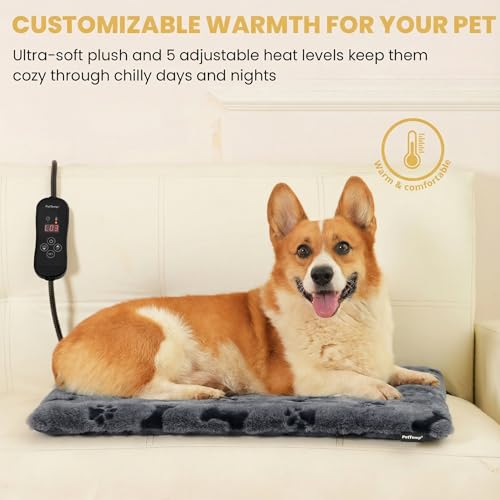 Pet Heating Pad for Cats Dogs (Gray / L: 26" x 20")