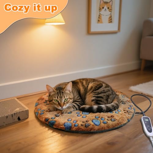 Cat Heating Pad (Yellow / Round-16 in)