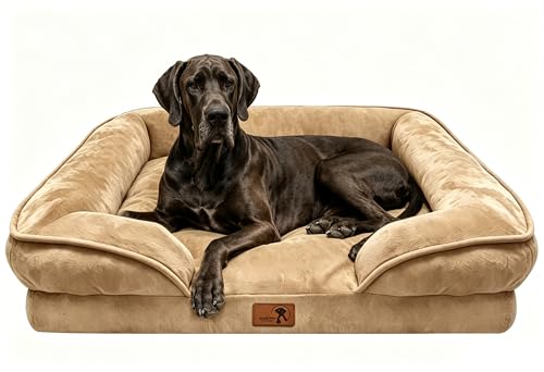Orthopedic Dog Bed with Sides (53.0"L x 42.0"W x 8.0"Th / Brown)