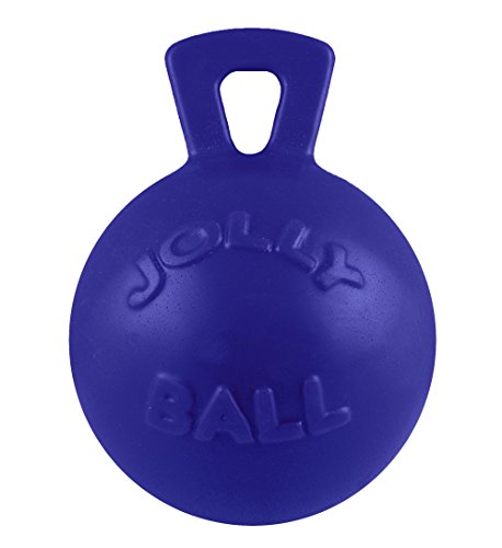 Tug-n-Toss Heavy Duty Dog Toy Ball with Handle, 4.5 Inches/Small, Blue (445 BL) (Blue / Small (4.5 in))