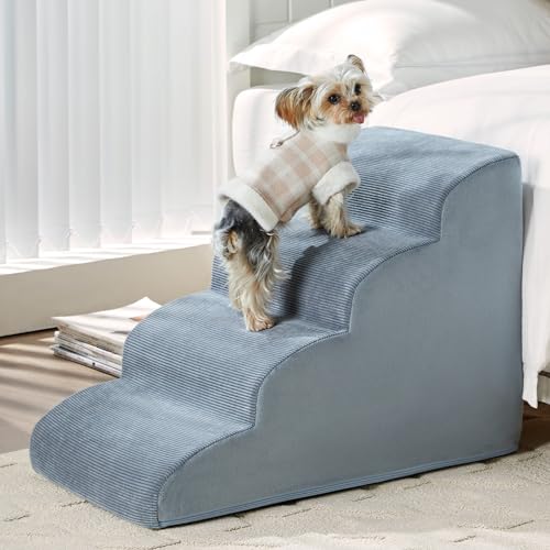 Dog Steps for Bed (Fleece Grey)