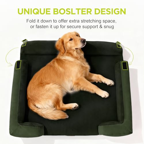 Waterproof Orthopedic Dog Bed for Extra Large Sized Dogs (X-Large(42"L x 30"W x 9"Th) / Oliva Green)