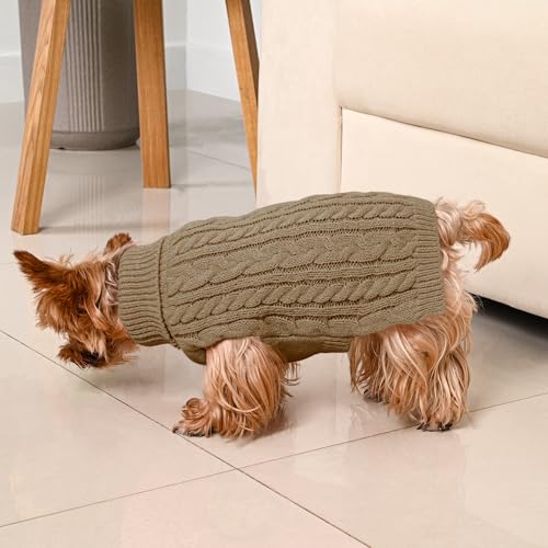 Dog Sweater 2 Pack for Small Dogs (Red & Brown / X-Small)