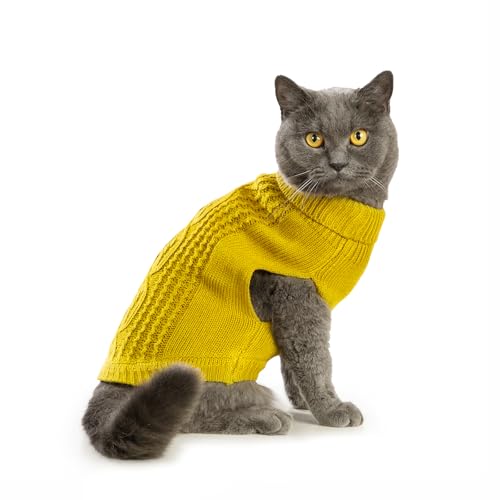 Cat Sweater Stretchy (Dark Yellow / X-Small)